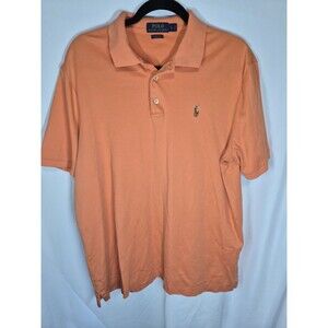 Polo Ralph Lauren Orange Polo Shirt Men's Size L Classic Fit Logo Short Sleeve